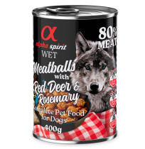 Alpha spirit latas albóndigas de venado y romero para perros