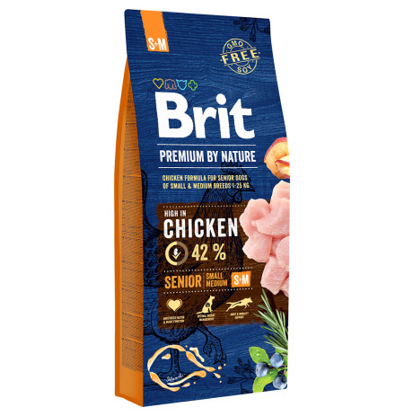 Brit premium senior s+m para perros pequeños y medianos
