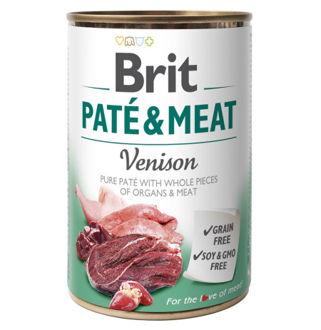 Brit latas paté & meat venison para perros