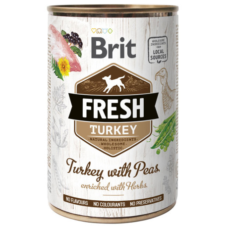 Brit fresh latas turkey & peas para perros