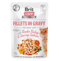 Brit care cat fillets in gravy with tender turkey savory salmon para gatos