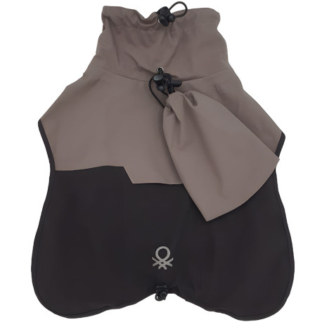 Benetton chubasquero impermeable gris con bolsita para perros 