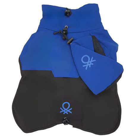 Benetton chubasquero impermeable azul con bolsita para perros