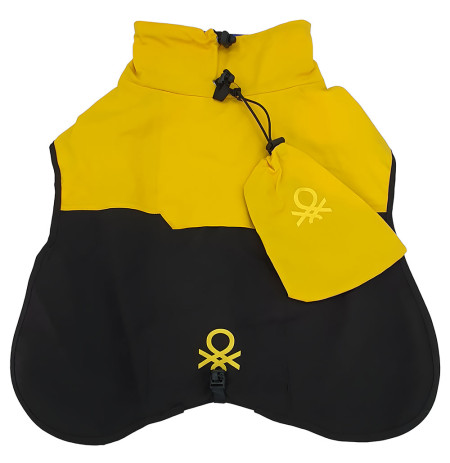Benetton chubasquero impermeable amarillo con bolsita para perros