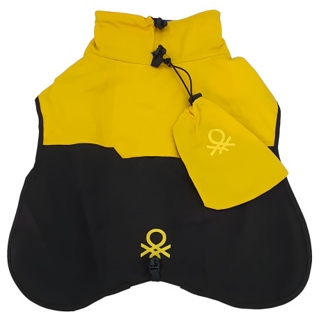 Benetton chubasquero impermeable amarillo con bolsita para perros