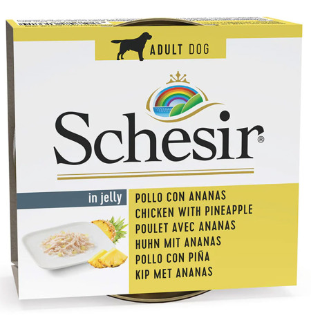 Schesir latas pollo con piña para perros