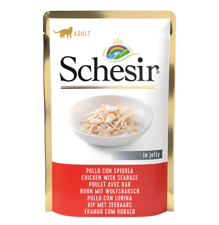 Schesir sobres pollo con lubina para gatos