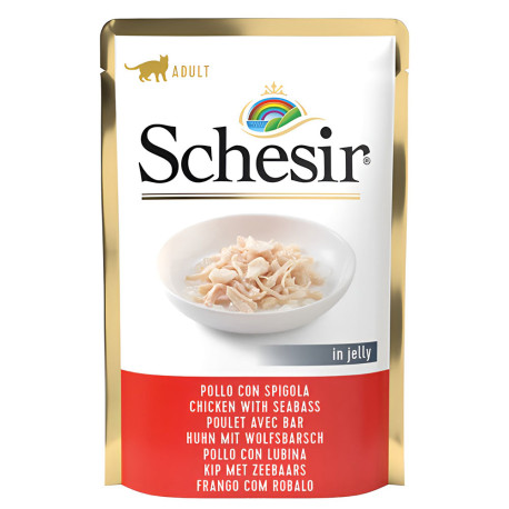 Schesir sobres pollo con lubina para gatos