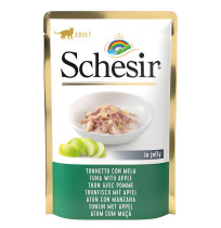 Schesir sobres At&uacute;n con Manzana en gelatina para gatos