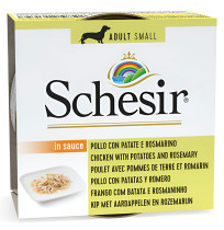 Schesir latas pollo con patatas y romero para perros