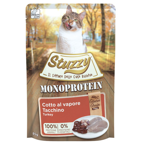 Stuzzy pouches Pavo Monoprotein grainfree para gatos