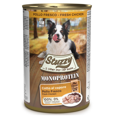 Stuzzy latas monoprotein pollo para perros