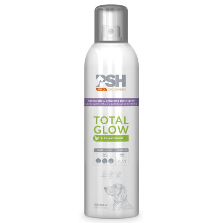 Psh total glow spray antiestático y potenciador de brillo para perros en bote de 300ml