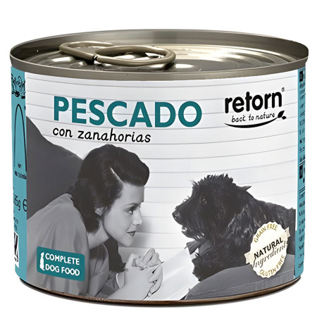 Retorn latas pescado con zanahorias para perros en formato de 185g