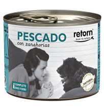 Retorn latas pescado con zanahorias para perros en formato de 185g