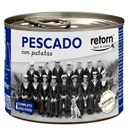 Retorn latas pescado con patatas para perros en formato de 185g
