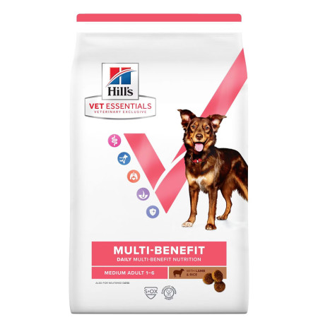 Hill's vet essentials multibenefit perros adultos razas medianas cordero y arroz