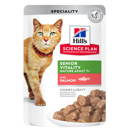 Hill's science plan feline senior vitality salmón (sobre)