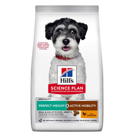 Hill's science plan canine adult small & mini perfect weight & active mobility pollo