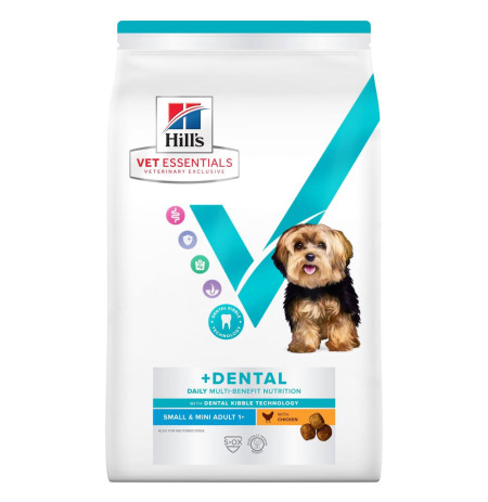 Hill's vet essentials dental para perros adultos 1+ años de razas pequeñas y mini pollo
