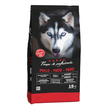 Tiempo de profesionales pollo pato y pavo light low grain para perros en saco de 15Kg