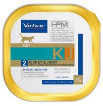 Vista frontal del producto Virbac KJ2 Cat Early Kidney & Joint (Mousse) latas para gatos