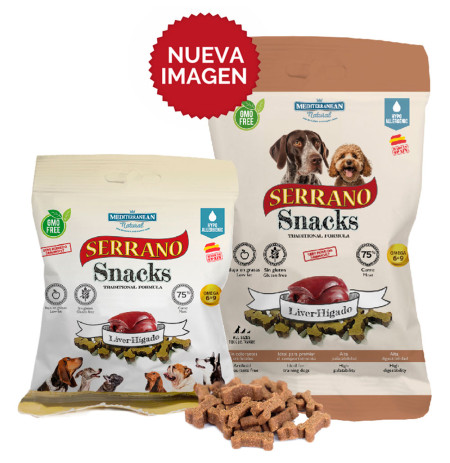 Serrano Liver Hígado Foie snack para perros en formato de 85g de Mediterranean Natural