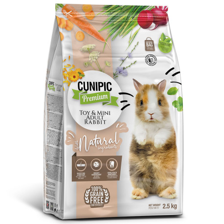 Nuevo diseño Pienso Cunipic adult super toy, mini & toy comida para conejos adultos en formato de 2,5Kg