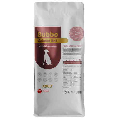 Saco de pienso Galitó Bubbo adult salmón para perros en formato de 12Kg