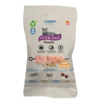 Nuevo snacks serrano para gato anti hairball pollo 50g