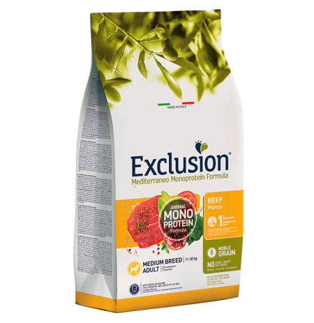 Exclusion adult beef medium para perros