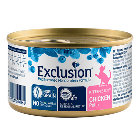 Exclusion cat lata kitten chicken para gatos