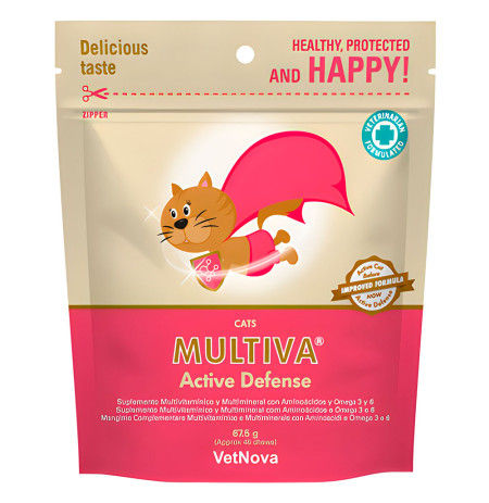 Vetnova Multiva Active Defense Cats apoyo sistema inmune para gatos