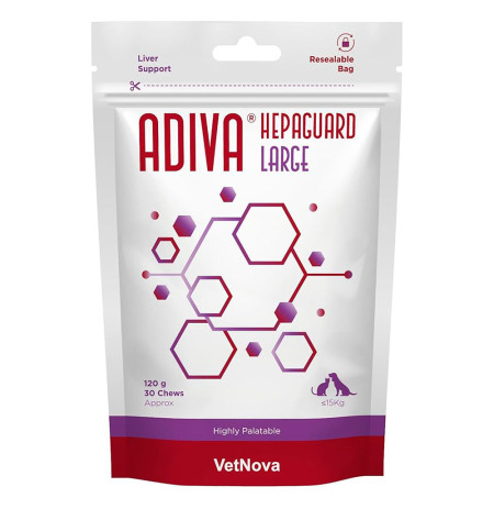Vetnova adiva hepaguard large chews (función hepática) para perros y gatos