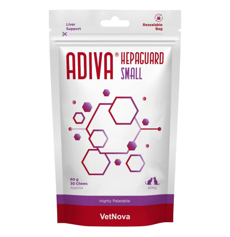Vetnova Adiva Hepaguard Small chews (función hepática) para perros y gatos