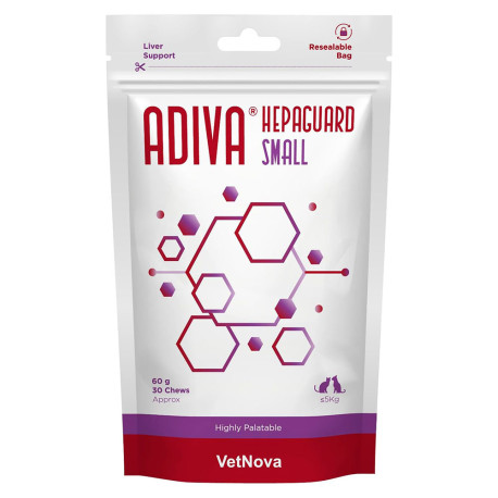 Vetnova Adiva Hepaguard Small chews (función hepática) para perros y gatos