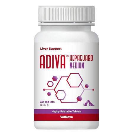 Vetnova adiva hepaguard medium comprimidos (función hepática) para perros y gatos