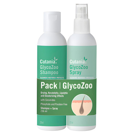Vetnova Cutania GlycoZoo pack champú + spray (pieles querato seborreicas) para perros, gatos y caballos 236 ml