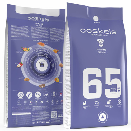 Ooskels 65 Senior Salmon Grain free sublime para perros en saco de 3Kg