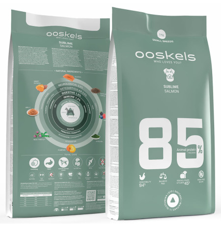 Ooskels 85 Small Breeds Salmon Grain free sublime para perros mini en saco de 3Kg