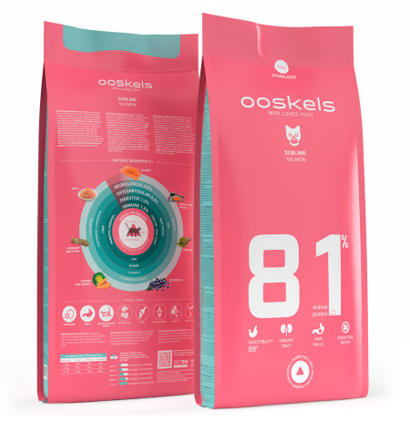 Ooskels 81 Cat Adult Sterilized Salmon Grain free sublime para gatos esterilizados en saco de 2Kg