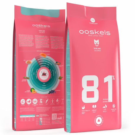 Ooskels 81 Cat Adult Sterilized Salmon Grain free sublime para gatos esterilizados en saco de 2Kg