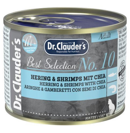 Dr. Clauder Lata Cat Arenque y Camarones con chia para gatos