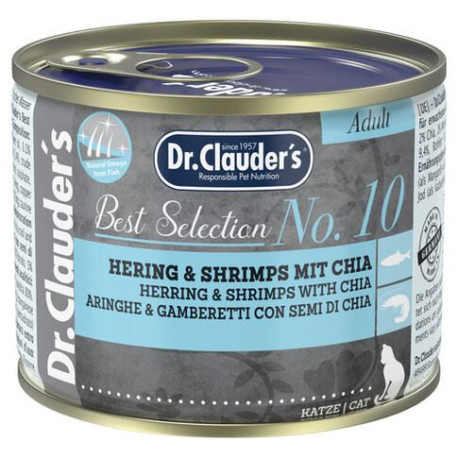 Dr. Clauder Lata Cat Arenque y Camarones con chia para gatos