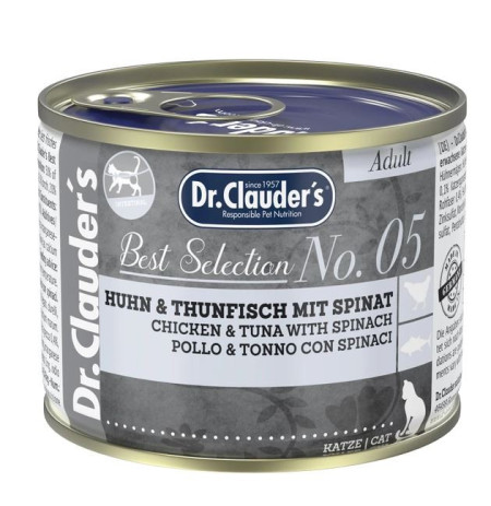 Dr. Clauder Lata Cat Pollo y Atún con espinacas para gatos