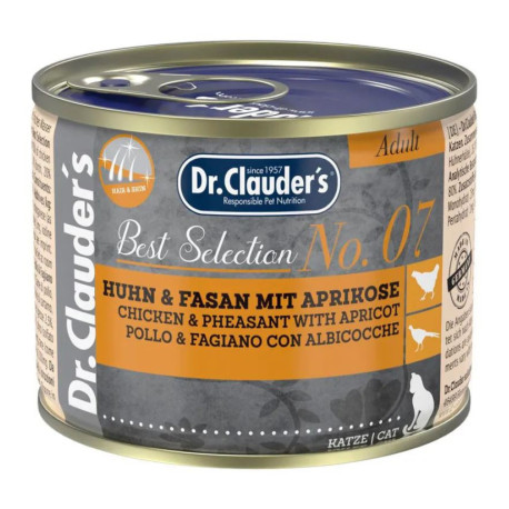 Dr. Clauder Lata Cat Pollo y faisán con albaricoque para gatos