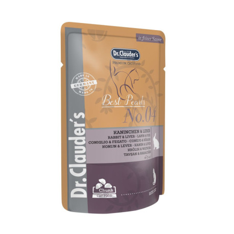 Dr. Clauder Sobre Best Pearls en salsa Conejo y hígado para gatos