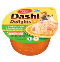 Tarrina Churu Dashi Delights Pollo, Atún y Vieira para gatos