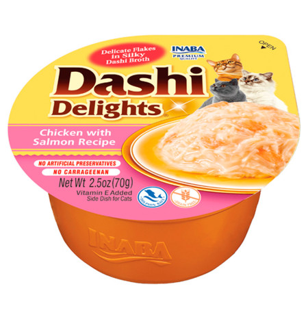 Tarrina Churu Dashi Delights Pollo y Salmón para gatos