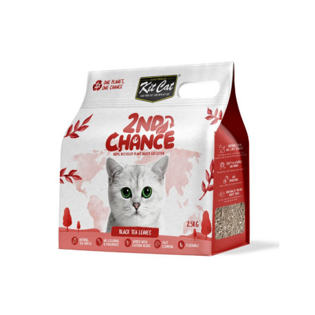 Kit Cat Arena 2nd Hojas de Té Negro, Guisante y Yuca para gatos